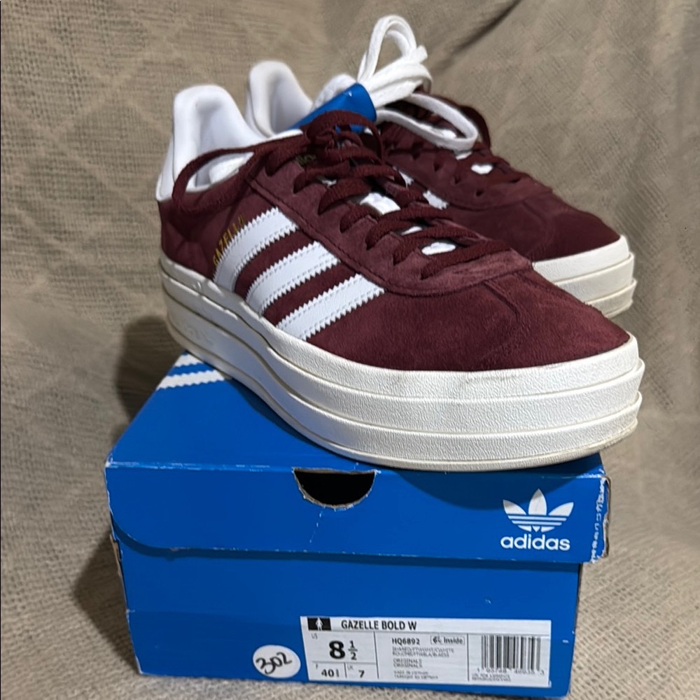 Adidas Gazelle Bold W Maroon Sneakers